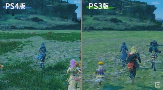 SE日前公开《星之海洋5》PS4/PS3实机视频对比,从视频中可以看出,PS4版相对于PS3版纹理更清晰,城镇中的NPC也更多,在野外的话,地面细节也更加丰富。 游戏不支持跨版本交叉存档,PS4版可以使用Share功能。画面方面PS4版1080P、60fps,PS3版为720p、30fps,描绘上PS4版也将会更加细致,并且能够表示出远距离的物体以及怪物等建模,PS3版则会相对简略化,并且不会表示出远距离的物体与怪物等建模。